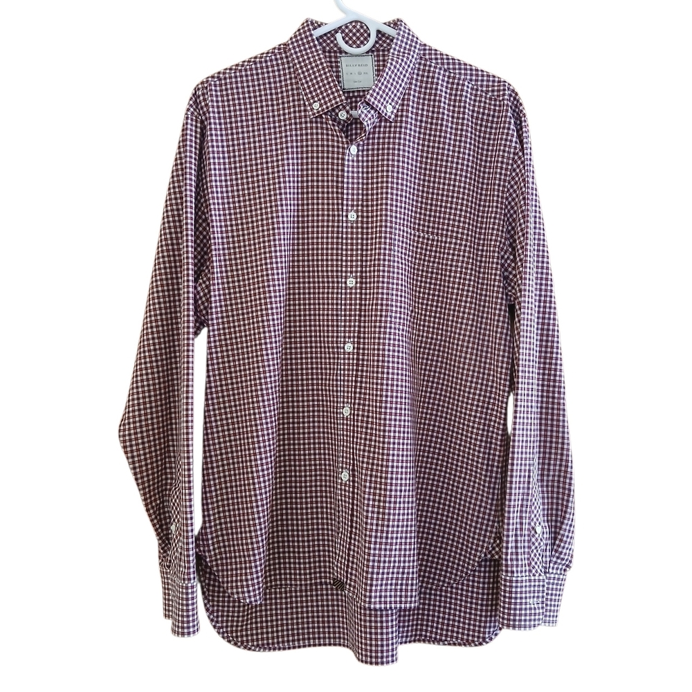 Billy Reid Slim Fit Button Down Checkered Shirt Size XL